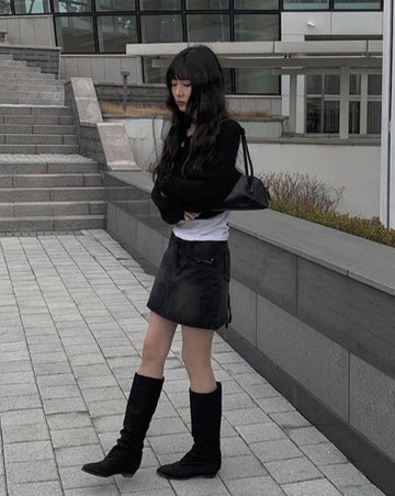 Kenzie Back Slit Bolero Strap Knit